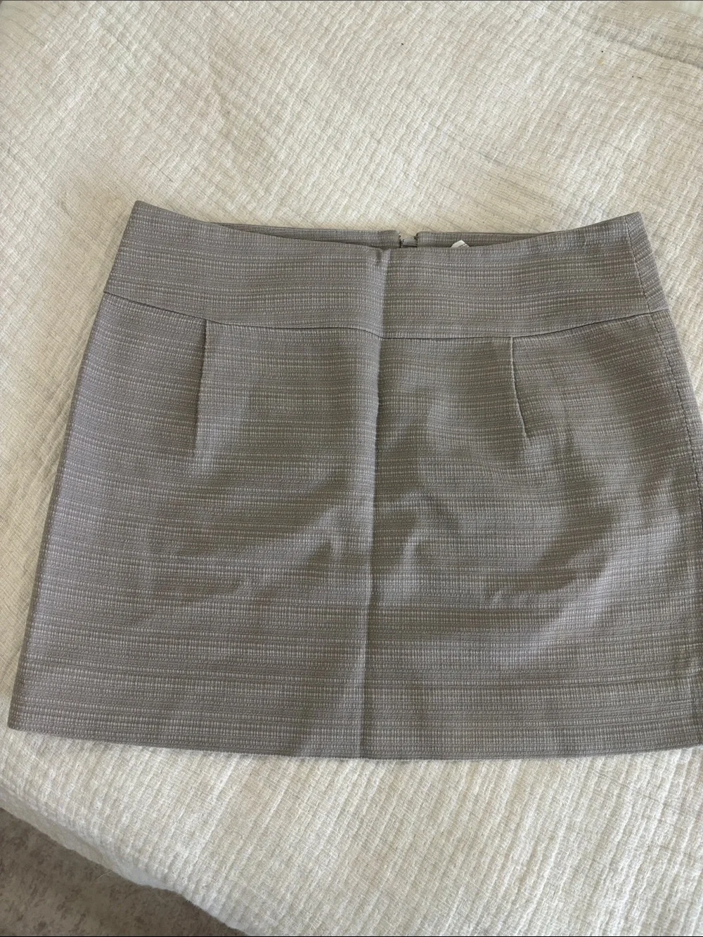 J. Crew Gray Textured Mini Skirt